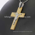 Alta qualidade grande pingente de cruz de aço inoxidável, pingentes jesus jóias, cruz de ouro jesus pingentes